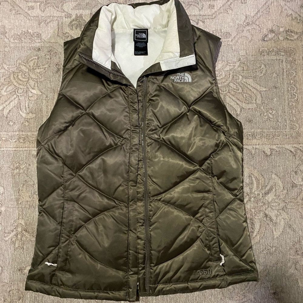 Small Brown The North Face Quilted Vest 550